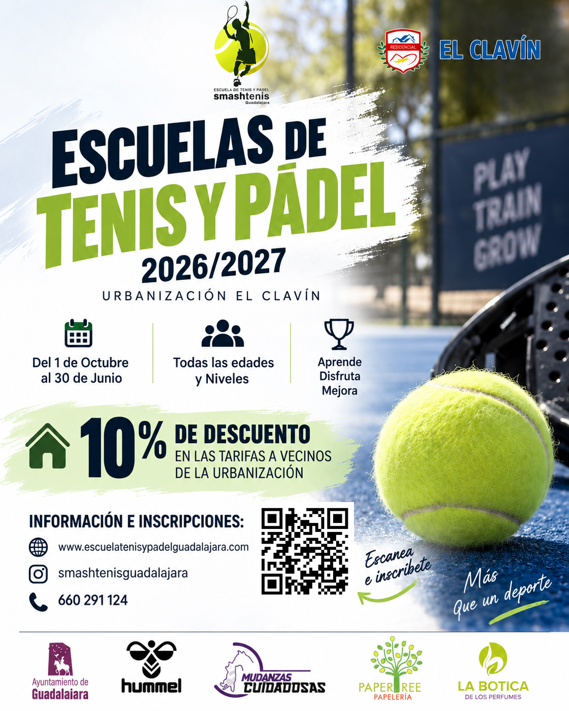 ESCUELA DE TENIS Y PADEL URB EL CLAVIN 2026